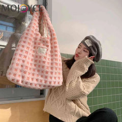 Waffle Plaid Clutch Purse Large Capacity Handbag for Women Girls
