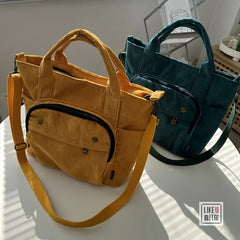 Corduroy Shoulder Bag Art Canvas Messenger Bag