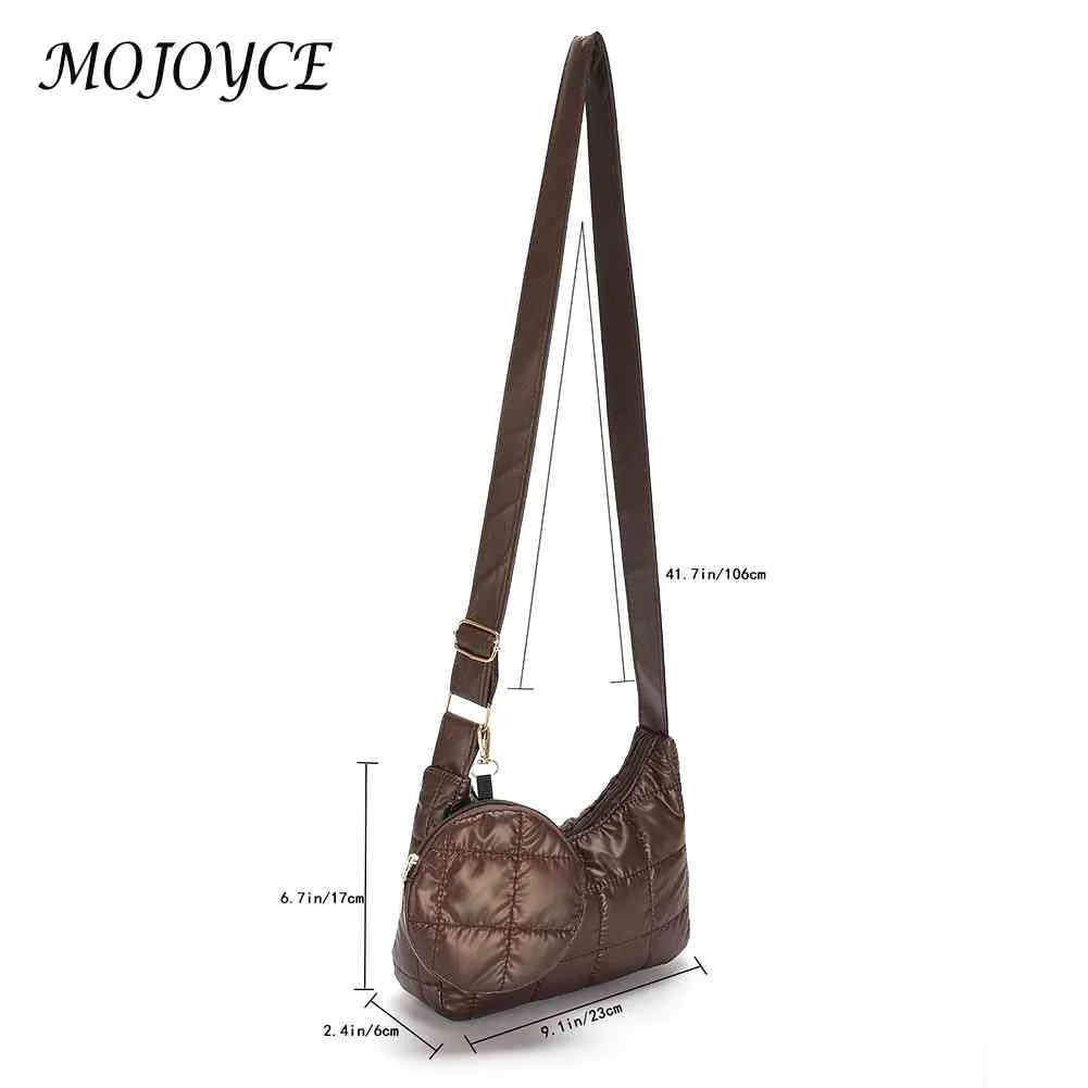 Quilted Cotton-Padded Bag with Small Round Purse