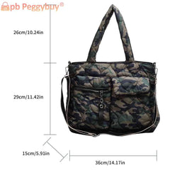 Quilted Down Padded Crossbody Bag for Shopping