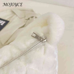 Soft Plush Crossbody Bag Fluffy Rhombus Pattern Shoulder Bag