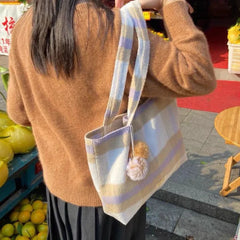 Soft Large Capacity Plaid Handbag for Women