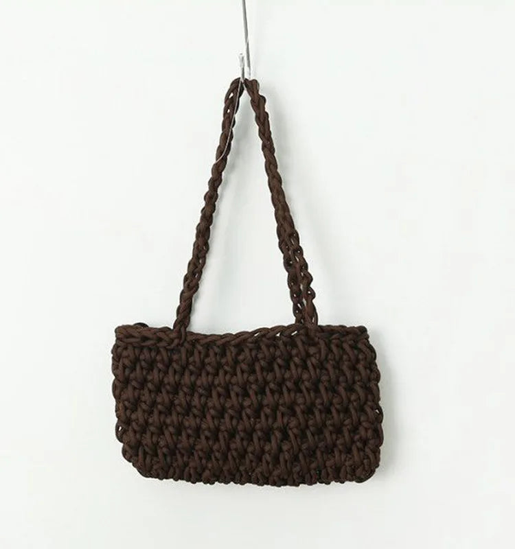 Korea DIY Handbag Cotton Rope Weaving Braided Portable Handbag