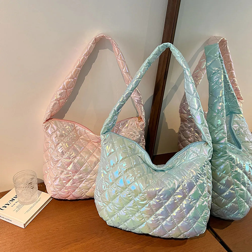 Tote Handbags Large-capacity Cotton Padded Top-handle Bags for Travel Work