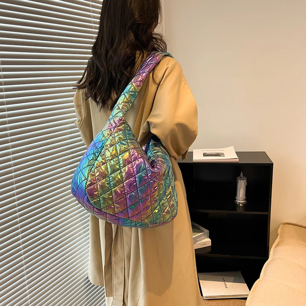 Tote Handbags Large-capacity Cotton Padded Top-handle Bags for Travel Work