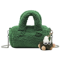 Lamb Plush Bag Chain Messenger Bag Niche Handbag