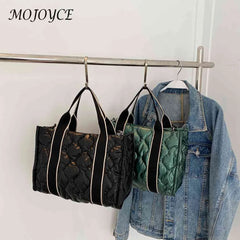 Autumn Winter Down Quilted Cotton Messenger Crossbody Satchel