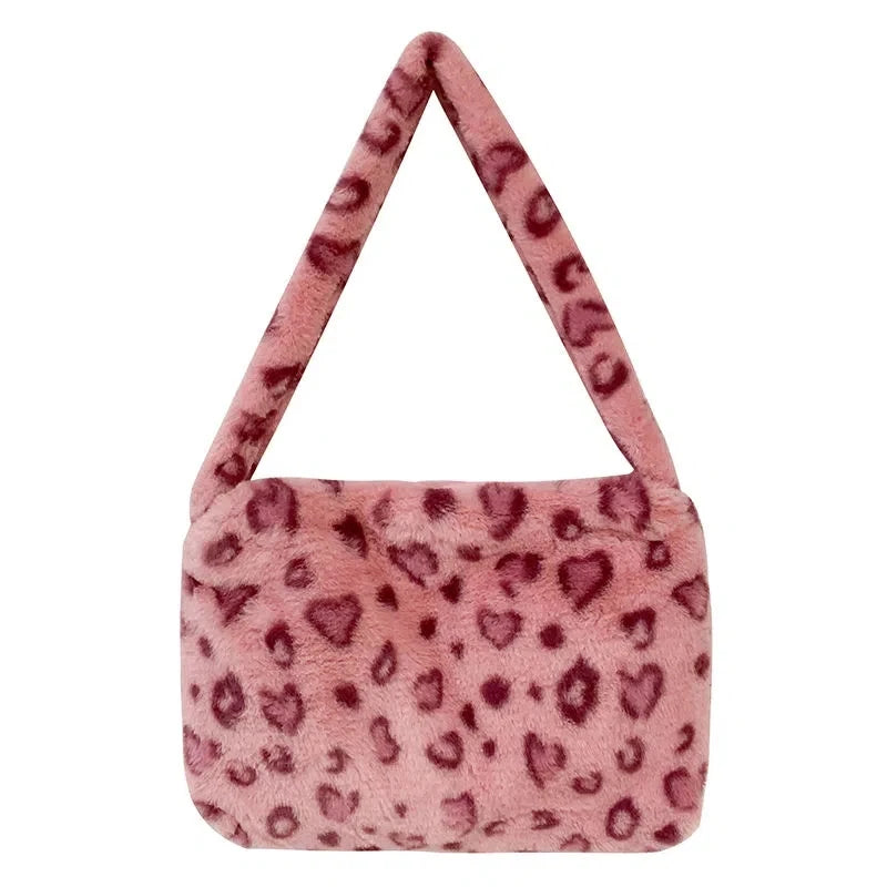 Autumn Winter Ladies Shoulder Bag Soft Plush Handbag Large Capacity