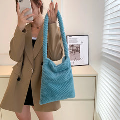Fluffy Fur Tote Bag for Travel and Work