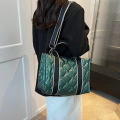 Quilted Cotton Crossbody Satchel for Shopper Travel