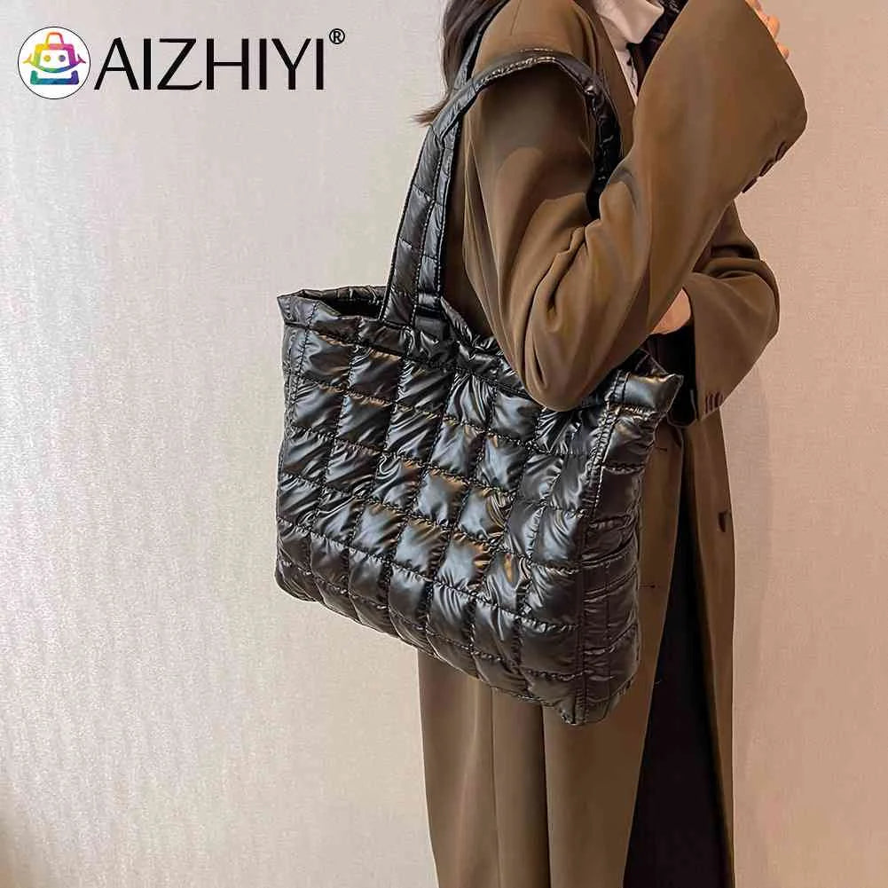 Quilted Clutch Handbag Nylon Top-handle Bag