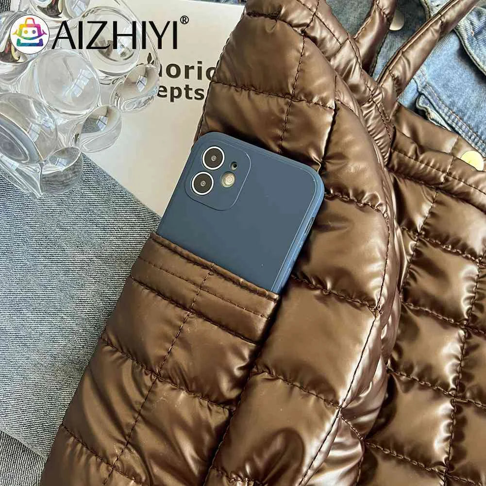Quilted Clutch Handbag Nylon Top-handle Bag