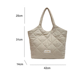 Retro Rhombic Lattice Tote Shopping Bags Ladies Clutch Shoulder Bag