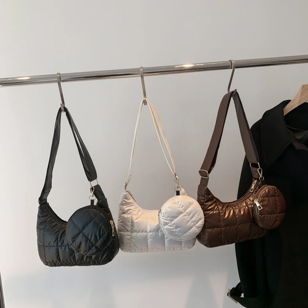Autumn Winter Women Shoulder Bag Casual Quilted Female Underarm Bag