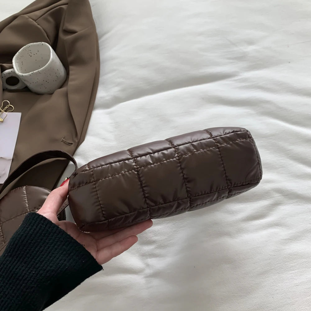 Autumn Winter Women Shoulder Bag Casual Quilted Female Underarm Bag