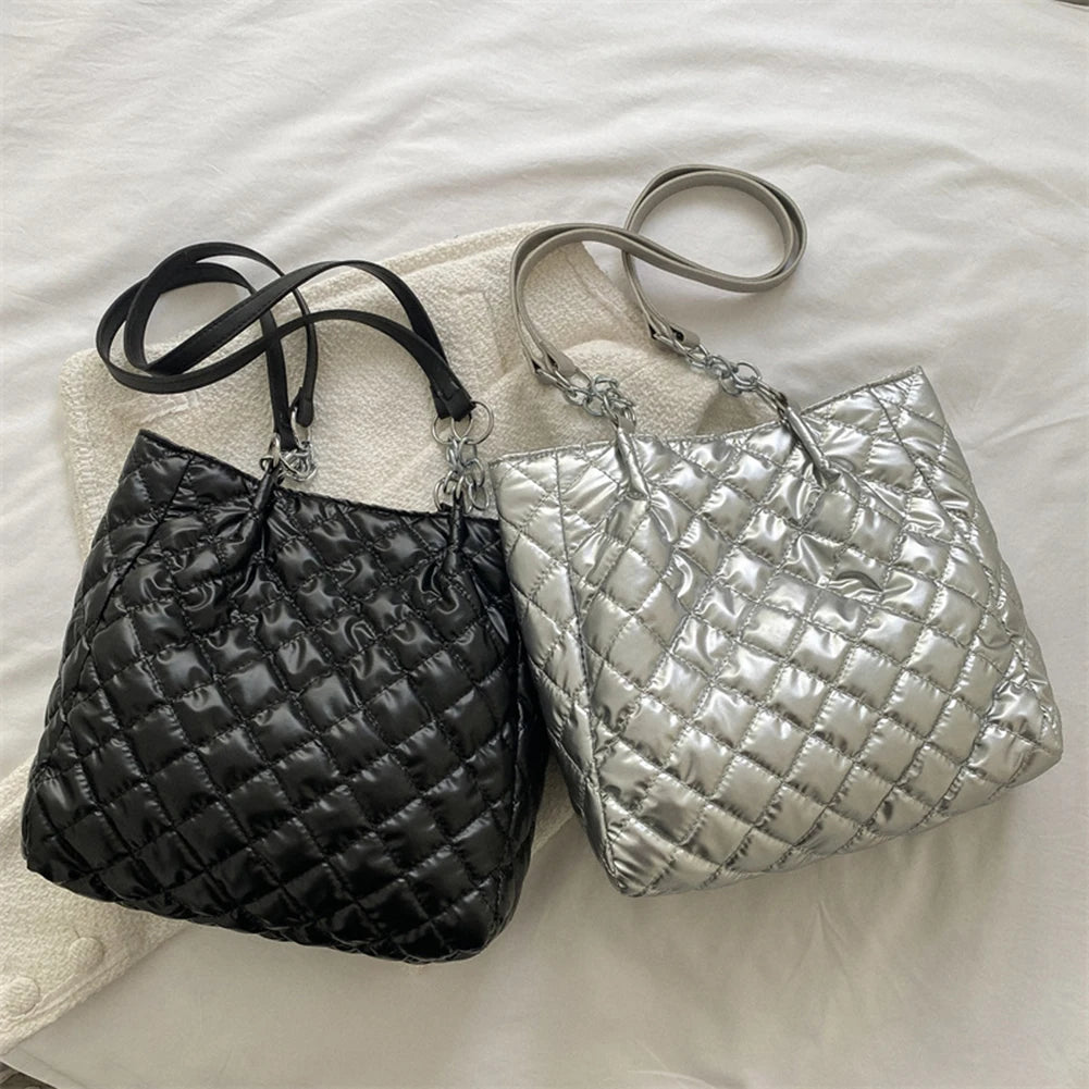 Quilted Cotton Padded Tote Bag for Women