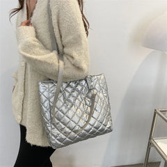 Quilted Cotton Padded Tote Bag for Women