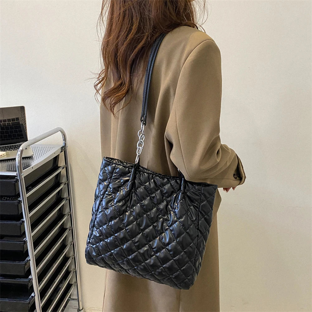 Quilted Cotton Padded Tote Bag for Women