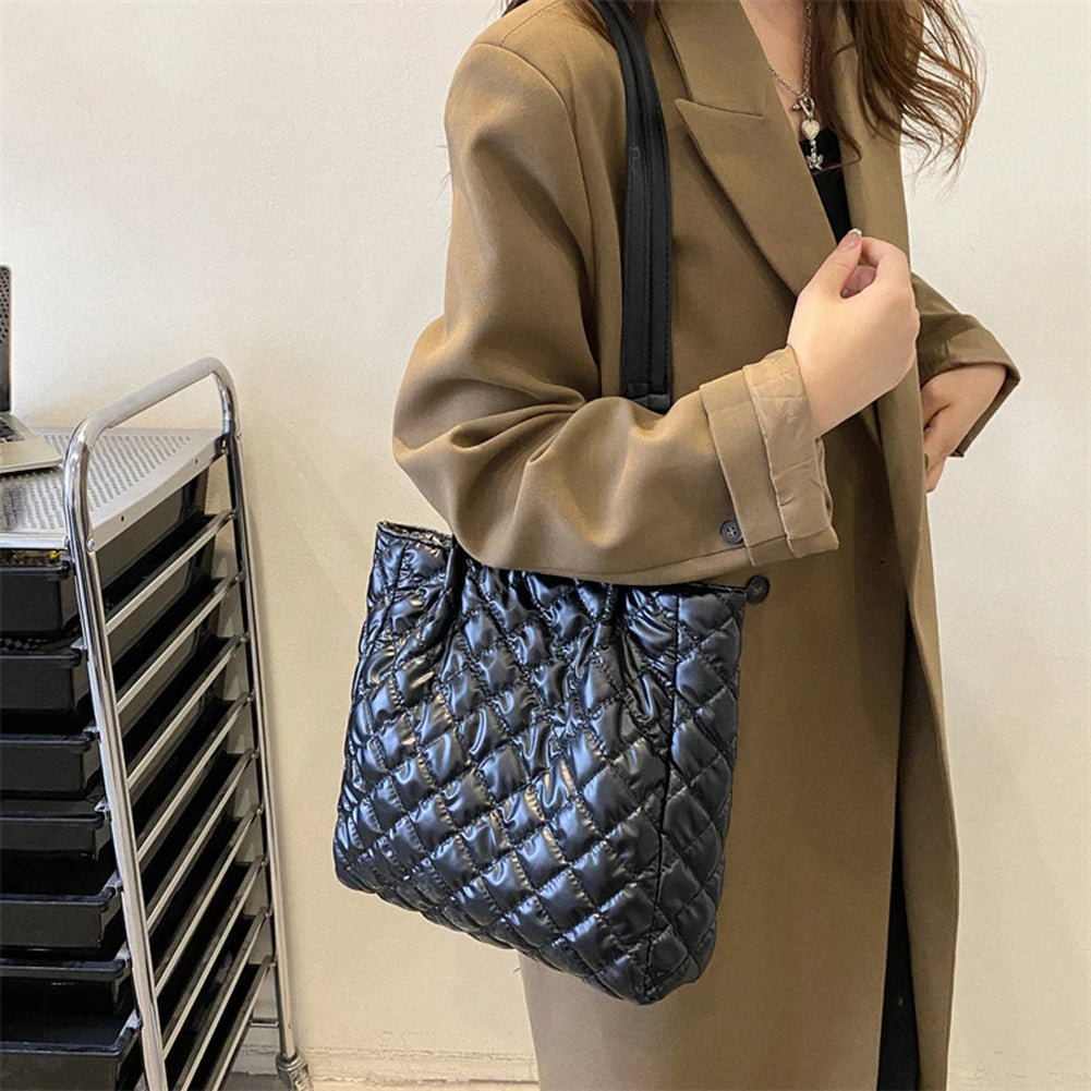 Quilted Cotton Padded Tote Bag for Women