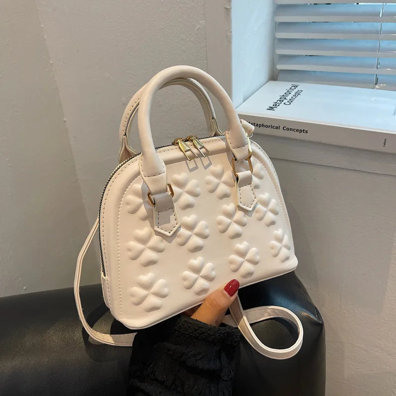 Multicolor Rhombic Embossed Shoulder Crossbody Bag