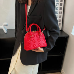 Multicolor Rhombic Embossed Shoulder Crossbody Bag