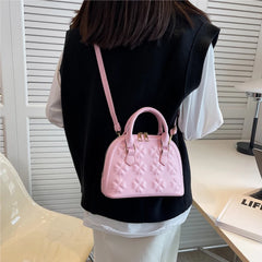 Multicolor Rhombic Embossed Shoulder Crossbody Bag