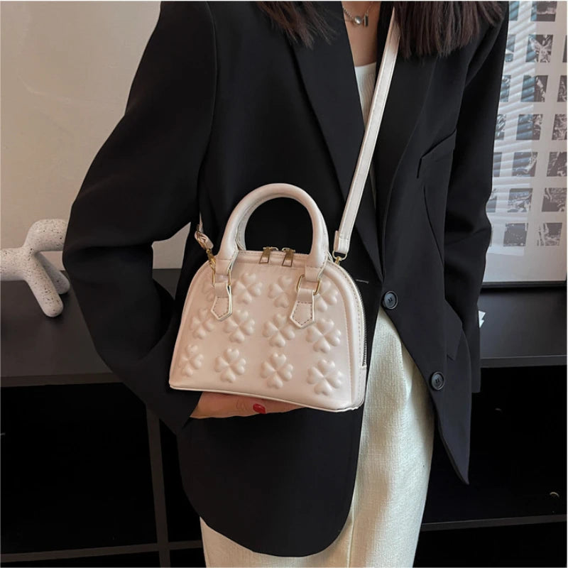 Multicolor Rhombic Embossed Shoulder Crossbody Bag