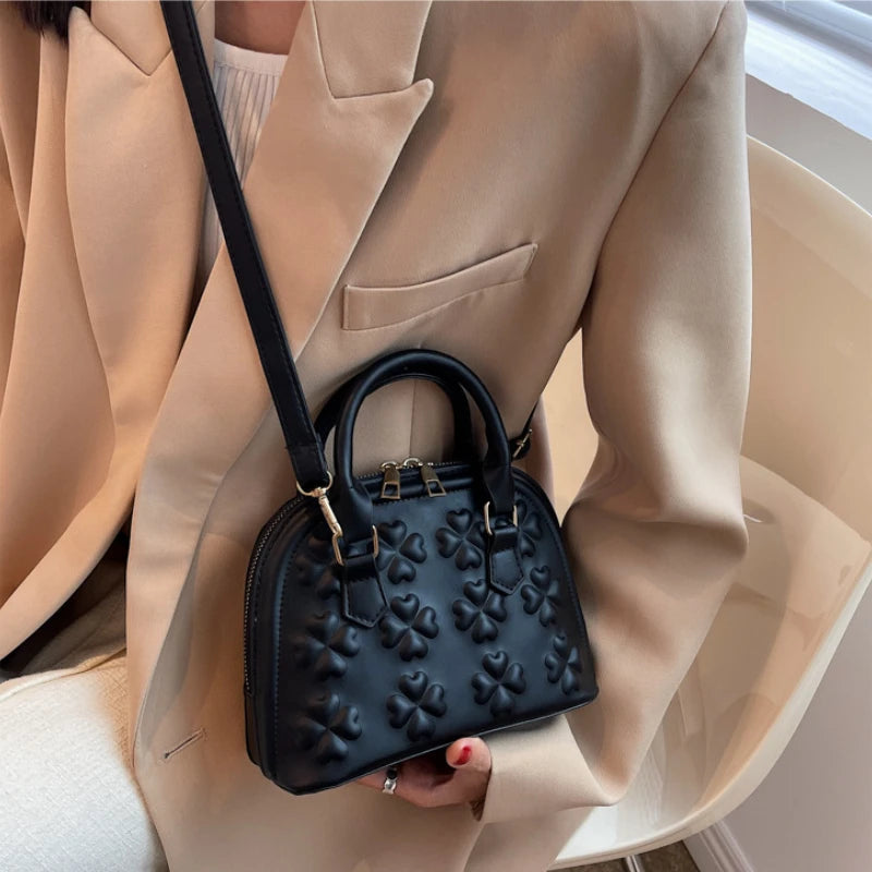 Multicolor Rhombic Embossed Shoulder Crossbody Bag