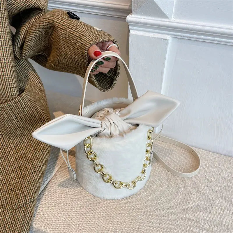 Advanced Niche Furry Bag Women's Crossbody Bucket Bag