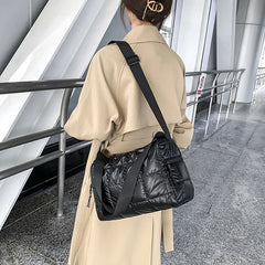 Autumn/Winter Down Pillow Bag Female Space Cotton Shoulder Bags Totes
