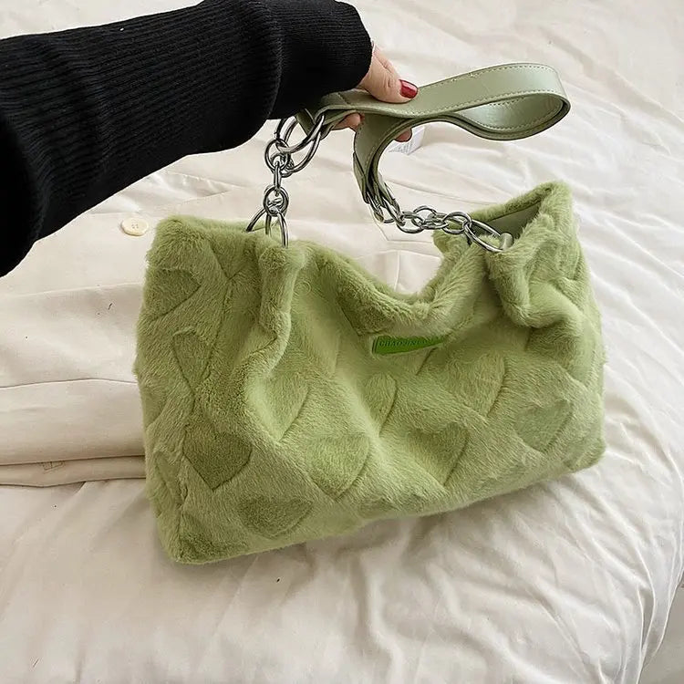Large Plush Shoulder Bag for Women