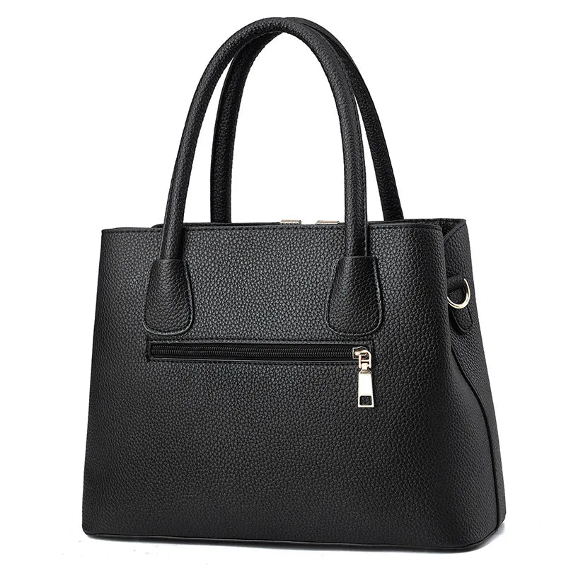 Autumn Winter Lychee Pattern Handbag Large Capacity Middle-Aged Mother Bag Women