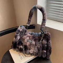 Plush Messenger Bag Autumn/Winter Style Single Shoulder Bucket Bag