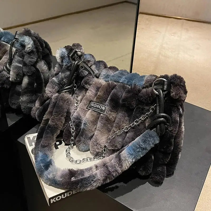Plush Messenger Bag Autumn/Winter Style Single Shoulder Bucket Bag