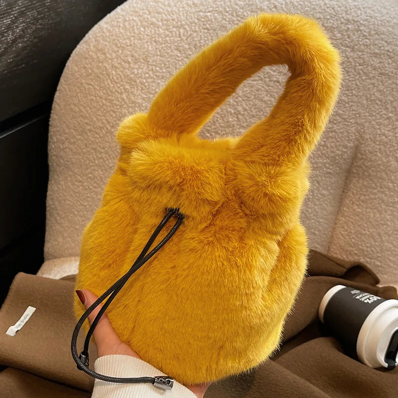 Plush Shoulder Bag Women's Messenger Bag Portable Fur Bag