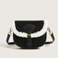 Autumn Winter Plush Bag Retro Lamb Hair Shoulder Crossbody Handbag