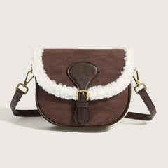 Autumn Winter Plush Bag Retro Lamb Hair Shoulder Crossbody Handbag