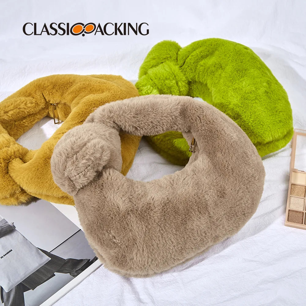 Plush Cosmetic Bag for Skin Care Products Storage
