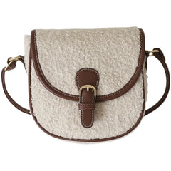 Women's Lamb Wool Shoulder Bag Messenger Saddle Bag