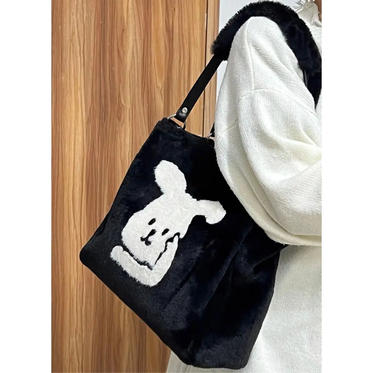 Plush Rabbit Shoulder Bag Large Capacity Women Handbags
