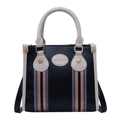 Striped Women's Shoulder Bag Travel Briefcase Handle Sling Strap R