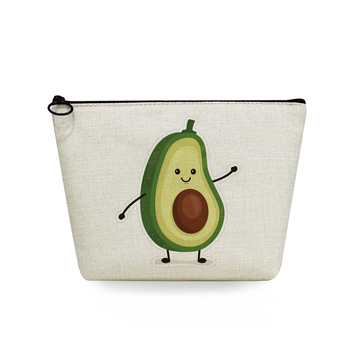 Avocado Cartoons Fruit Series Print High Makeup Organizer Cosmetic Bag