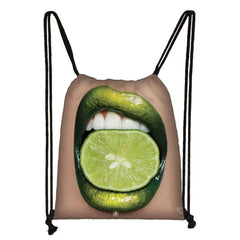 Avocado Lemon Backpack Women Softback Rucksack Ladies Drawstring Bag