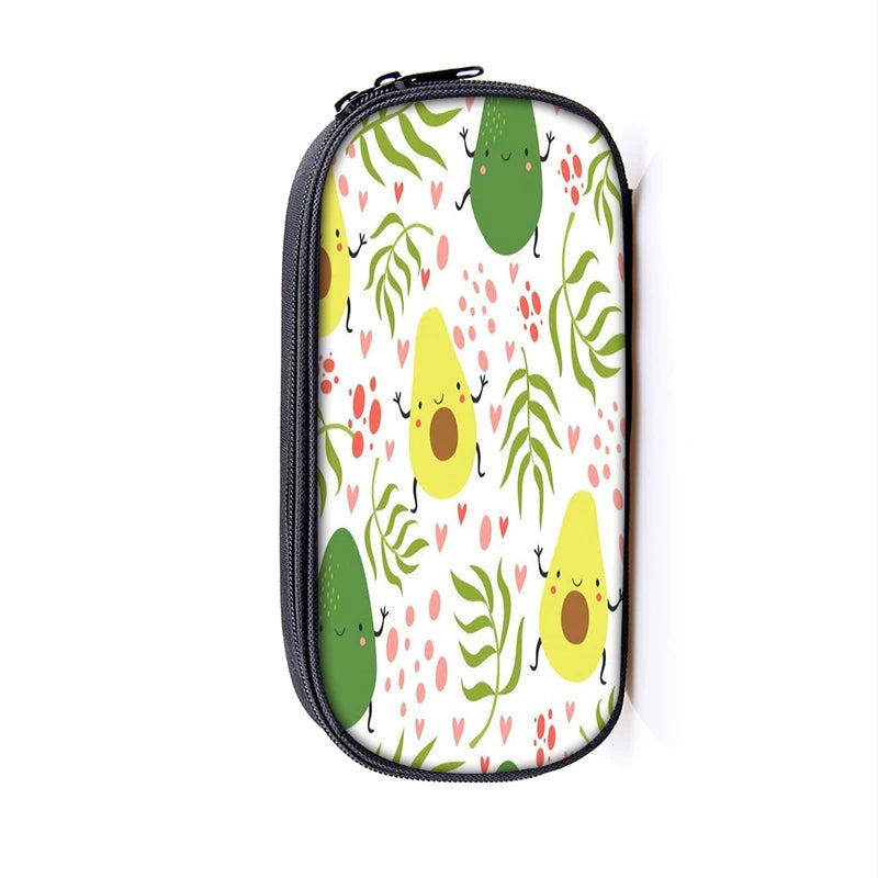 Avocado Printed Pencil Bag Teenage Study Stationery Storage Box