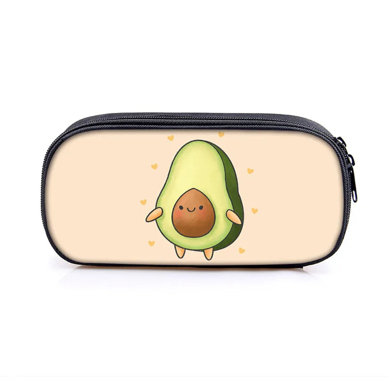 Avocado Printed Pencil Bag Teenage Study Stationery Storage Box