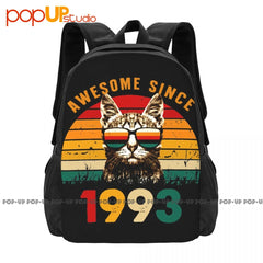 Funny Cat Backpack Large Capacity Bookbag Swimming Sports Bag
