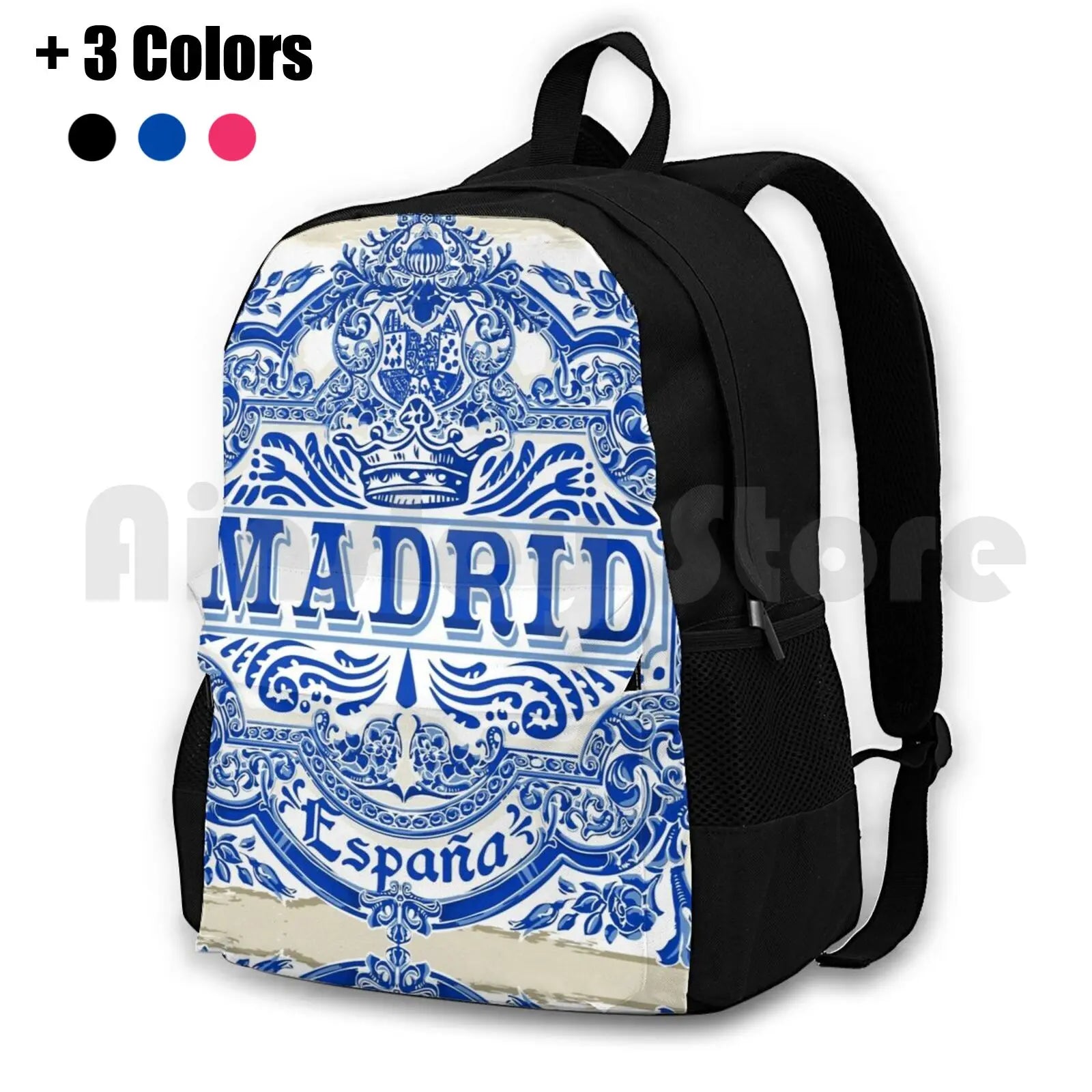 Vintage Azulejos Tiles Outdoor Sports Backpack
