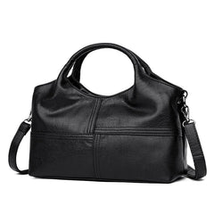 Women Patchwork PU Leather Tote Bag Handbags Ladies Shoulder Bag