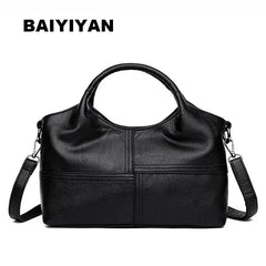 Women Patchwork PU Leather Tote Bag Handbags Ladies Shoulder Bag