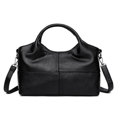 Women Patchwork PU Leather Tote Bag Handbags Ladies Shoulder Bag
